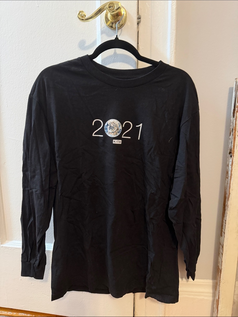Kith Black 2021 Globe Long Sleeve Tee